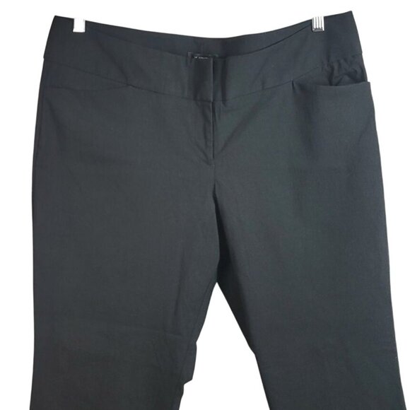 The Limited Flat Front Crop Pants Black Size 16 Zipper Pockets High Rise NWOT - Picture 2 of 9